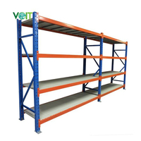 Étagères de stockage à longue portée de moyenne capacité pour garage, système d'étagères à 4 niveaux