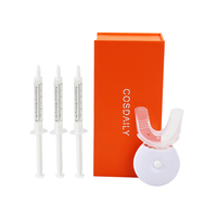 Nueva tecnología Fórmula libre de agua Doble blanqueamiento PVP y 6% Peróxido de hidrógeno Sabor a menta Kit de gel blanqueador de dientes doble LED