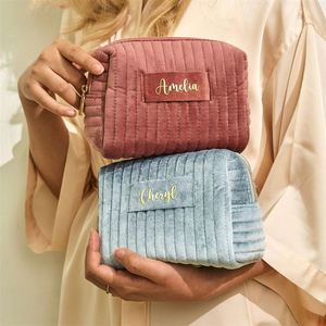 Wedding Bridal Party <b>Gift</b> Custom Velvet Zipper Fashion Candy Pattern Soft Handle Personalised <b>Bridesmaid</b> Cosmetic <b>Bag</b> - Product Image 3