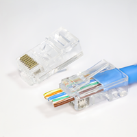Conector de Red RJ45, Módulo de Cable Ethernet, Conector RJ45 Cat5E Cat6 Chapado en Oro, Conector RJ45 de Fácil Instalación