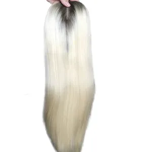 T4/60# New Products Human Hair Toupee For Women Top Hair Piece Blonde Virgin European Remy Hair