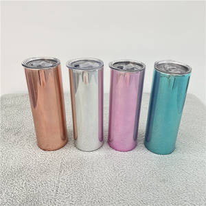 Taza de viaje <span class=keywords><strong>con</strong></span> tapa y pajita para impresión en caliente, espejo electrochapado mágico <span class=keywords><strong>con</strong></span> purpurina, sublimación en blanco, 20oz, almacén de EE. UU. - Product Image 3