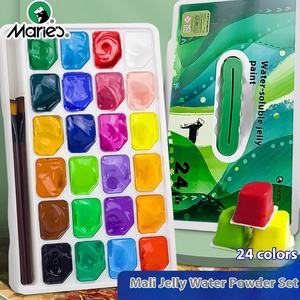 Ensemble de 24 couleurs de <span class=keywords><strong>gouache</strong></span> en gel Maries pour débutants, étudiants en art, peinture acrylique, convient pour la peinture à l'aquarelle, boîte de toile - Product Image 4