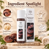 Nettoyant Visage Purifiant au Ganoderma Fermenté (Reishi) pour le Contrôle du Sébum, la Réduction des Pores et le Nettoyage des Pores Obstrués