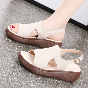 <span class=keywords><strong>Sandalias</strong></span> de Marca Hechas a Mano para Mujer, para Uso en Exteriores de Verano, Nuevas <span class=keywords><strong>Sandalias</strong></span> Romanas de Una Correa con Punta Abierta y Suela Gruesa, Versátiles y Modernas - Product Image 3