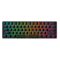 Clavier de jeu mécanique filaire 61 touches OEM ODM PJT-DKB2176, rétroéclairage arc-en-ciel Lizhi LED, fonction d'inclinaison réglable, Plug & Play