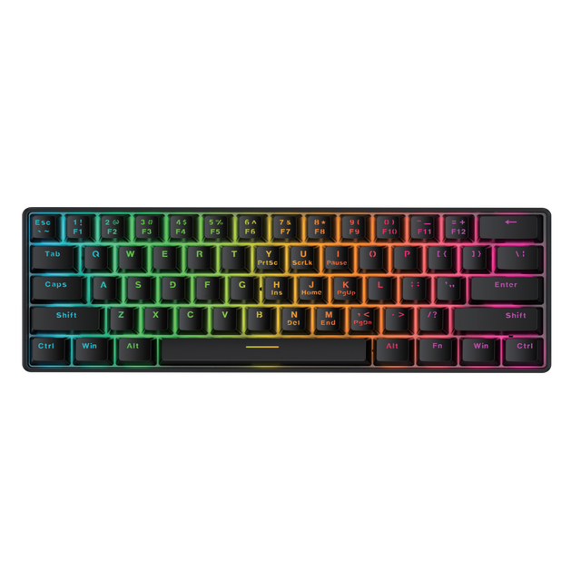 PJT-DKB2176 OEM ODM 61-Key Mechanical Gaming Keyboard Wired rainbow Backit,Lizhi LED Backlit Plug Play Adjustable Tilt Function