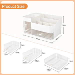 <b>Plastic</b> Eco-Friendly Modern Desk Organizer Drawers Multi-Functional Makeup Office <b>Storage</b> Box for Cosmetics Stationery Home - Product Image 6