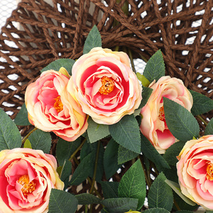 Fleurs artificielles de pivoine murales en soie plastique, haute simulation, pour décoration intérieure et mariages - Product Image 3