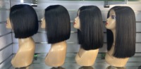 Perruque Bob Droite Super Double Drawn de la Marque FRANK, Dentelle HD Complète Sans Colle, Densité 300%, Cheveux Humains, Perruques Lace Front 100% Cheveux Vierges