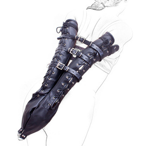 Guantes Largos de Cuero con Cordones Negros para Bondage, Guantes Eróticos BDSM, Accesorios de Bondage para Adultos, Sujetadores de Brazo Sexys por Encima del Hombro - Product Image 1