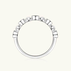 Promesa DE BODA 925 astilla cinco piedras 3,0mm 0.1ct anillo de moissanita de corte redondo de moda para mujer conjunto de anillos para mujer - Product Image 4