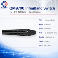 Haute densité QM9700 1U NDR 400 Gb/s 64 ports 32 ports OSFP 2 commutateur Internet réseau NDR InfiniBand