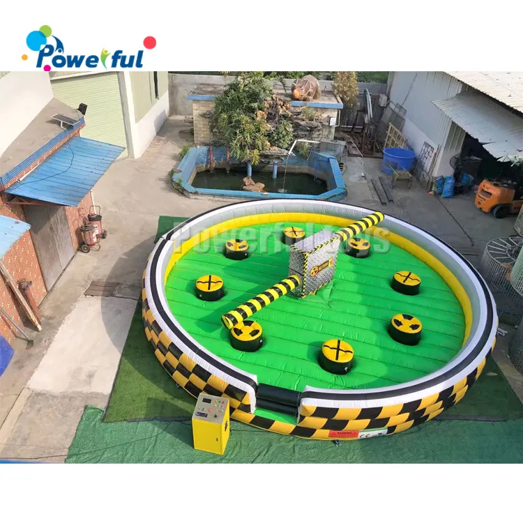 most popular adult kids Inflatable sweeper eliminator total wipeout wipe out toxic meltdown inflatable game for sale