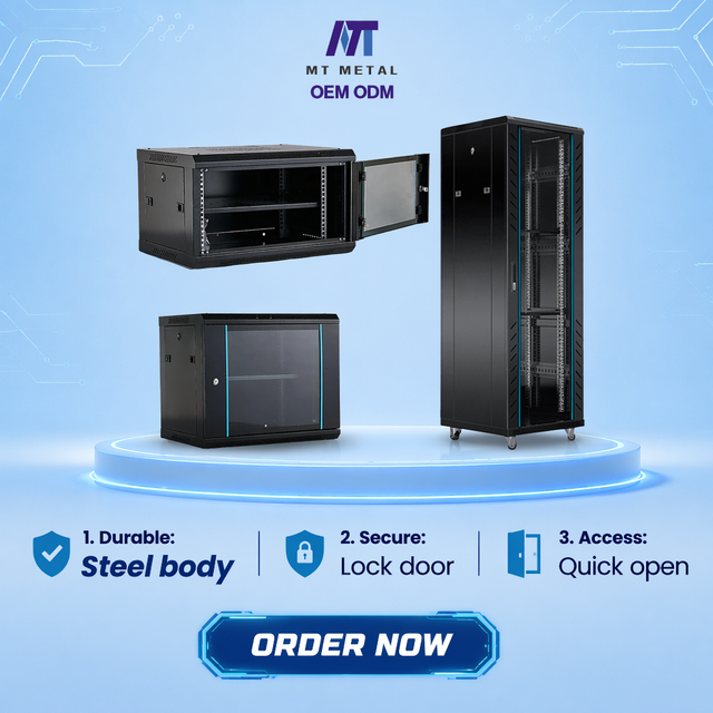 Custom 19 Inch Server Rack SPCC Cold Rolled Steel Wall-mount Network Cabinet Enclosure for Data Center & Office