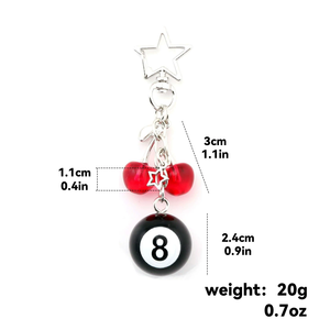 سلسلة مفاتيح جذابة من <span class=keywords><strong>8</strong></span> كرات على شكل النرد-حقيبة يد لطيفة إكسسوارات حقيبة يد-سلسلة مفاتيح جمالية للنساء والرجال - Product Image 4