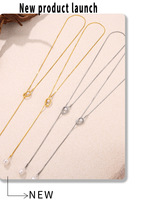 Mode Bijoux En Acier Inoxydable Français Gland Imitation Perle Collier Pull Chandail chaîne Haute Luxe Accessoires Chaîne