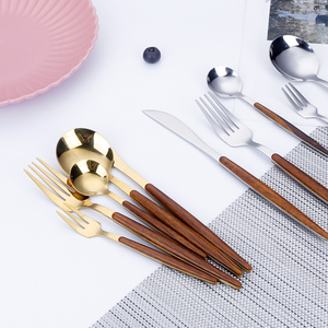 Ensemble de couverts en acier inoxydable <span class=keywords><strong>Ernesto</strong></span> Lidl, vente flash, Jomu, fourchette et <span class=keywords><strong>couteau</strong></span> dorés, couverts de restaurant 5 étoiles - Product Image 4