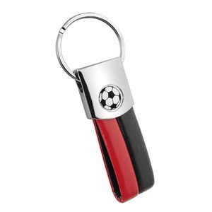 Portachiavi a Forma di Pallone da Calcio Rosso/Nero, Accessorio per Auto Senza Confezione - Product Image 1