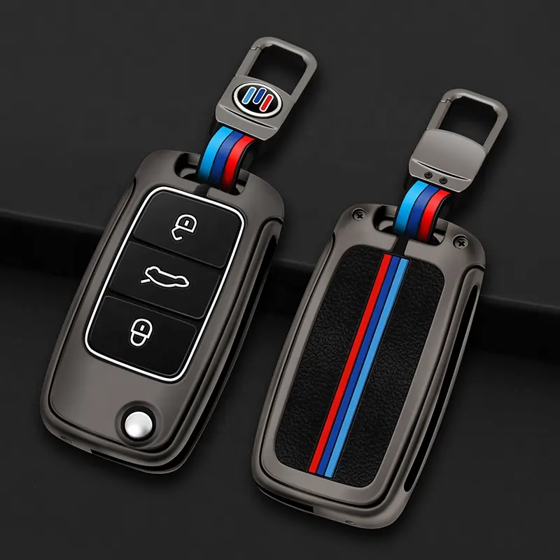 3 Buttons Folding Car Key Metal Car Key Cover For VW Polo Passat Caddy Tiguan