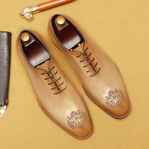 Chaussures Oxford en cuir de qualité supérieure pour hommes, style britannique, design sculpté, respirantes, légères, semelle antidérapante, chaussures habillées formelles - Product Image 3