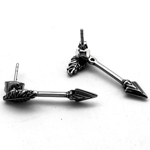 Pendientes de flecha yunnique, diseño de hoja de acero de titanio, joyería de moda para hombres y mujeres - Product Image 5