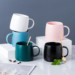 Tazas de Café Negras Mate con Logotipo Personalizado, Taza de Té de Cerámica para Oficina - Product Image 1