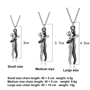 Collana Classica per Coppie con Abbraccio, Regalo di San Valentino, Ciondolo Creativo con Abbraccio e Baci per Innamorati - Product Image 3