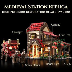 H1006 Street View Building Lighting Villa, Bloques de Construcción Ensamblables, Modelo de Floristería, Unisex, 40 Piezas, Plástico ABS, Juguetes DIY, Regalos - Product Image 4