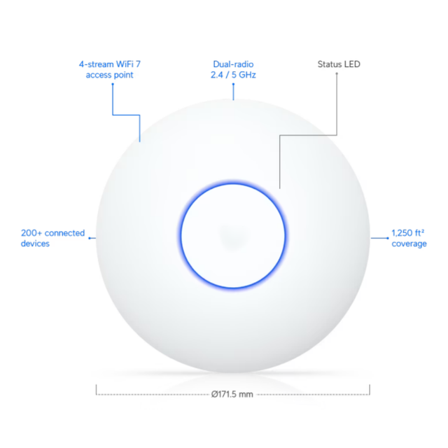 New Original U7-lite Compact Ceiling-mounted WiFi 7 Access Point with 4 Spatial Streams and 2.5 GbE Uplink