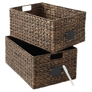 Panier de rangement rectangulaire tressé en jacinthe d'eau Artex Hai Nam pour fruits et légumes de cuisine, petit panier en osier - Product Image 3