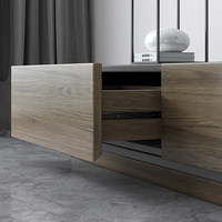 Design moderne meubles de salon de luxe en fer forgé en bois Rock Panel Storage TV Cabinet console