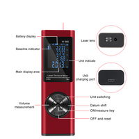 Distancemètre Laser numérique intelligent 80/60m avec mesure en temps réel dispositif d'instrument de mesure à longue portée