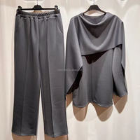 Ensemble 2 pièces Willson en coton pour femme musulmane : Abaya ample et pantalon, confortable et élégant pour l'automne