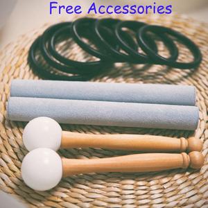 Pembe buzlu 6-12 inç 432hz kuvars kristal şarkı söyleyen kase 7 adet çakra seti CDEFGAB not bej taşıma çantası ile - Product Image 6