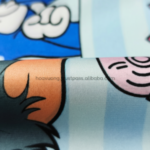 Adorable Cartoon Print Pajama Fabric 120gsm Soft Smooth Latin Silk Breathable Nightwear Textile - Product Image 1