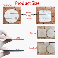 MDFSUB Meilleur prix Film protecteur carré de 4mm sous-verre en MDF à sublimation de 95mm pour table