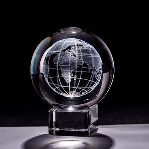HBL Laser Engraved Earth Miniature <strong>Moon</strong> Crystal 3d Ball Glass <strong>Globe</strong> Sphere Glass Paperweight Craft Ornament - Product Image 6