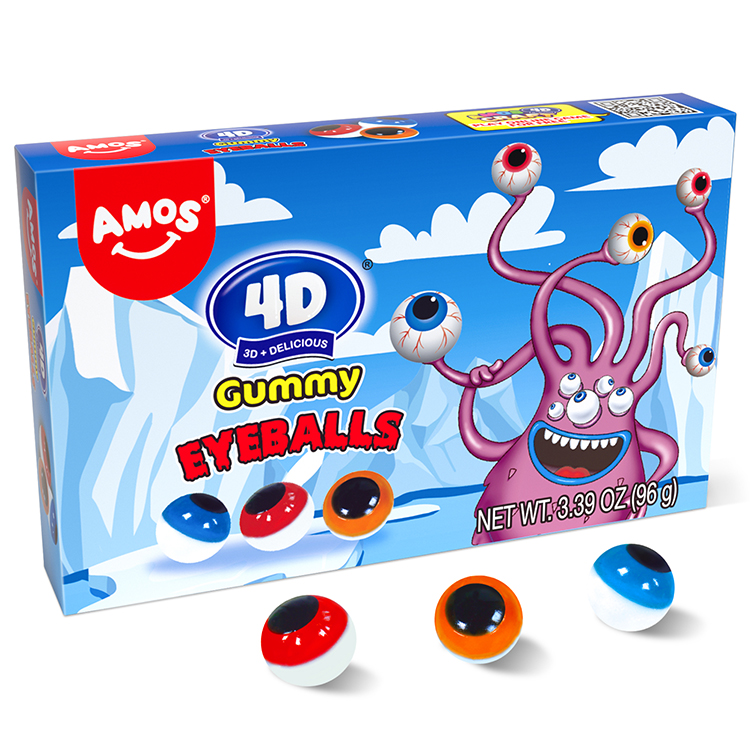 Amos 4D мягкие конфеты Желе 3D глазное яблоко Мармеладные Конфеты фруктовый аромат