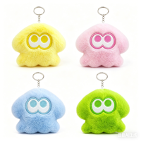 Porte-clés en peluche Calamar de 4 pouces pour machine à griffes, jouet en peluche doux, vente en gros