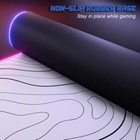 Tapis de bureau pour clavier carré blanc avec contour topographique LED RGB personnalisé de grande taille, tapis de souris pour jeux