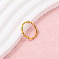 Hochwertige 18K Schlichte Flache Gürtelringe Edelstahl Trendiger Einfacher Vergoldeter Schmuck