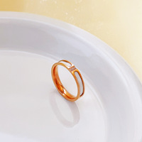 Bague en acier inoxydable blanc pour femme, minimaliste, haute brillance, inaltérable, avec nacre et zircon cubique, pour mariage et fiançailles