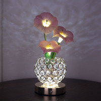 Lampe de table LED sans fil Crystal Flower L pour mariage, fête, événement et décoration de centre de table, chambre, salon, cadeau lumineux