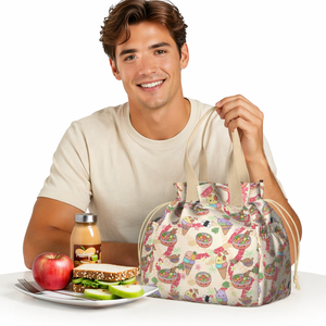Sac à déjeuner imprimé <span class=keywords><strong>Hawaïen</strong></span> Poke Bowl, motif Kawaii Spam Musubi, sac isotherme pour voyage - Product Image 3