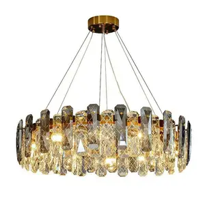Modern Crystal Chandelier Living Room Light Contracted Atmosphere Dining Room Light Luxurious Geometric Crystal Decorative Lamps