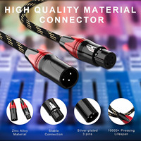 Câble audio XLR mâle-femelle en nylon coloré avec connecteur nickelé, câble XLR 3 cœurs, câble audio pour microphone