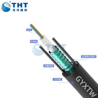 Câble à fibres optiques extérieur GYXTW 4-12 cœurs blindé avec protection UV, 2-5 km par bobine