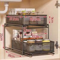 Keuken onderkast multi-laagse metalen opbergrek draagbaar modern minimalistisch servies & kommen organizer met kruidenrek