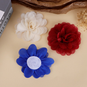 Fleurs en crêpe chiffon Yupu 10 cm, camélia en tissu transparent, décoration florale pour vêtements, chaussures, chapeaux, accessoires - Product Image 4